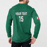 Custom Mexico Guadalupe Football Button Sweatshirt Viva Mexico
