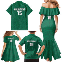 Custom Mexico Guadalupe Football Family Matching Mermaid Dress and Hawaiian Shirt Viva Mexico