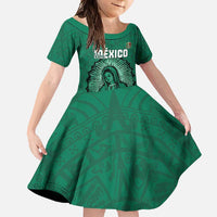 Custom Mexico Guadalupe Football Family Matching Off Shoulder Maxi Dress and Hawaiian Shirt Viva Mexico
