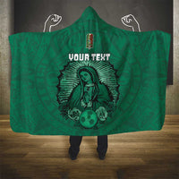 Custom Mexico Guadalupe Football Hooded Blanket Viva Mexico