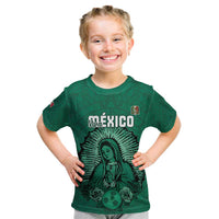 Custom Mexico Guadalupe Football Kid T Shirt Viva Mexico