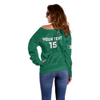 Custom Mexico Guadalupe Football Off Shoulder Sweater Viva Mexico