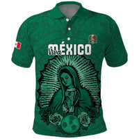 Custom Mexico Guadalupe Football Polo Shirt Viva Mexico