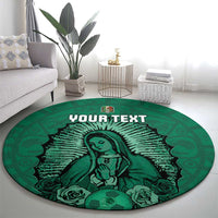 Custom Mexico Guadalupe Football Round Carpet Viva Mexico
