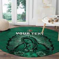 Custom Mexico Guadalupe Football Round Carpet Viva Mexico