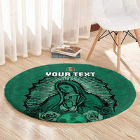 Custom Mexico Guadalupe Football Round Carpet Viva Mexico
