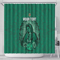 Custom Mexico Guadalupe Football Shower Curtain Viva Mexico