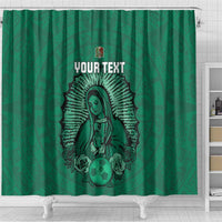 Custom Mexico Guadalupe Football Shower Curtain Viva Mexico