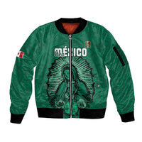 Custom Mexico Guadalupe Football Sleeve Zip Bomber Jacket Viva Mexico