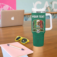 Custom Mexico Guadalupe Football Tumbler With Handle Viva Mexico