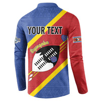 Personalized Eswatini National Flag Day Button Sweatshirt Nguni Shield Flag Style