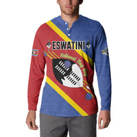 Personalized Eswatini National Flag Day Button Sweatshirt Nguni Shield Flag Style