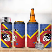 Personalized Eswatini National Flag Day 4 in 1 Can Cooler Tumbler Nguni Shield Flag Style