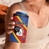 Personalized Eswatini National Flag Day 4 in 1 Can Cooler Tumbler Nguni Shield Flag Style