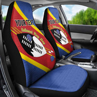 Personalized Eswatini National Flag Day Car Seat Cover Nguni Shield Flag Style