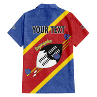 Personalized Eswatini National Flag Day Family Matching Long Sleeve Bodycon Dress and Hawaiian Shirt Nguni Shield Flag Style