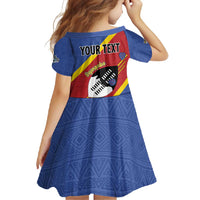 Personalized Eswatini National Flag Day Family Matching Off Shoulder Maxi Dress and Hawaiian Shirt Nguni Shield Flag Style