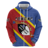 Personalized Eswatini National Flag Day Hoodie Nguni Shield Flag Style