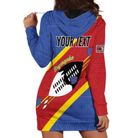 Personalized Eswatini National Flag Day Hoodie Dress Nguni Shield Flag Style