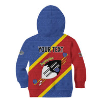 Personalized Eswatini National Flag Day Kid Hoodie Nguni Shield Flag Style