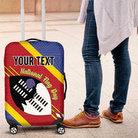 Personalized Eswatini National Flag Day Luggage Cover Nguni Shield Flag Style