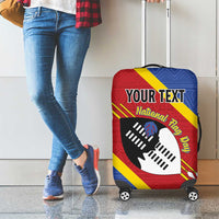 Personalized Eswatini National Flag Day Luggage Cover Nguni Shield Flag Style