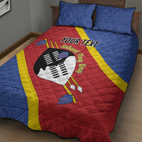Personalized Eswatini National Flag Day Quilt Bed Set Nguni Shield Flag Style
