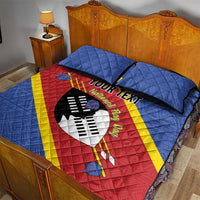 Personalized Eswatini National Flag Day Quilt Bed Set Nguni Shield Flag Style