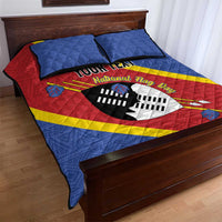 Personalized Eswatini National Flag Day Quilt Bed Set Nguni Shield Flag Style