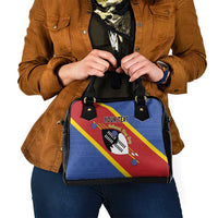 Personalized Eswatini National Flag Day Shoulder Handbag Nguni Shield Flag Style