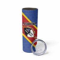 Personalized Eswatini National Flag Day Skinny Tumbler Nguni Shield Flag Style