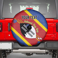 Personalized Eswatini National Flag Day Spare Tire Cover Nguni Shield Flag Style