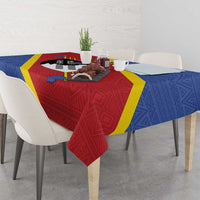 Personalized Eswatini National Flag Day Tablecloth Nguni Shield Flag Style