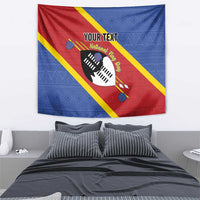 Personalized Eswatini National Flag Day Tapestry Nguni Shield Flag Style