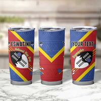 Personalized Eswatini National Flag Day Tumbler Cup Nguni Shield Flag Style