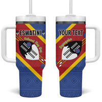 Personalized Eswatini National Flag Day Tumbler With Handle Nguni Shield Flag Style