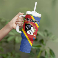Personalized Eswatini National Flag Day Tumbler With Handle Nguni Shield Flag Style