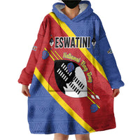 Personalized Eswatini National Flag Day Wearable Blanket Hoodie Nguni Shield Flag Style