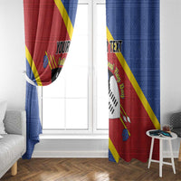 Personalized Eswatini National Flag Day Window Curtain Nguni Shield Flag Style
