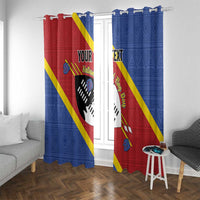 Personalized Eswatini National Flag Day Window Curtain Nguni Shield Flag Style