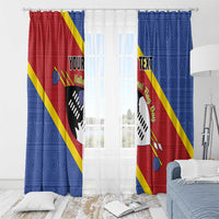 Personalized Eswatini National Flag Day Window Curtain Nguni Shield Flag Style
