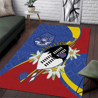 Eswatini Area Rug Nguni Shield Edelweiss Flower