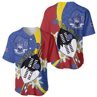 Eswatini Baseball Jersey Nguni Shield Edelweiss Flower