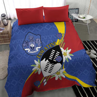Eswatini Bedding Set Nguni Shield Edelweiss Flower