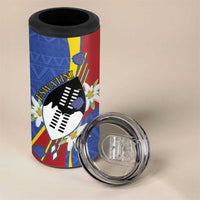 Eswatini 4 in 1 Can Cooler Tumbler Nguni Shield Edelweiss Flower