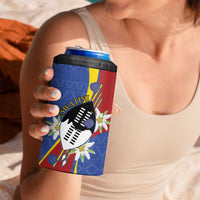 Eswatini 4 in 1 Can Cooler Tumbler Nguni Shield Edelweiss Flower