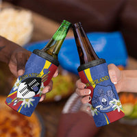 Eswatini 4 in 1 Can Cooler Tumbler Nguni Shield Edelweiss Flower