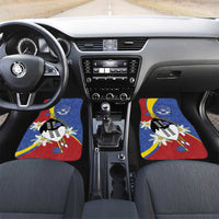 Eswatini Car Mats Nguni Shield Edelweiss Flower