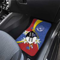 Eswatini Car Mats Nguni Shield Edelweiss Flower