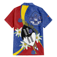 Eswatini Family Matching Mermaid Dress and Hawaiian Shirt Nguni Shield Edelweiss Flower